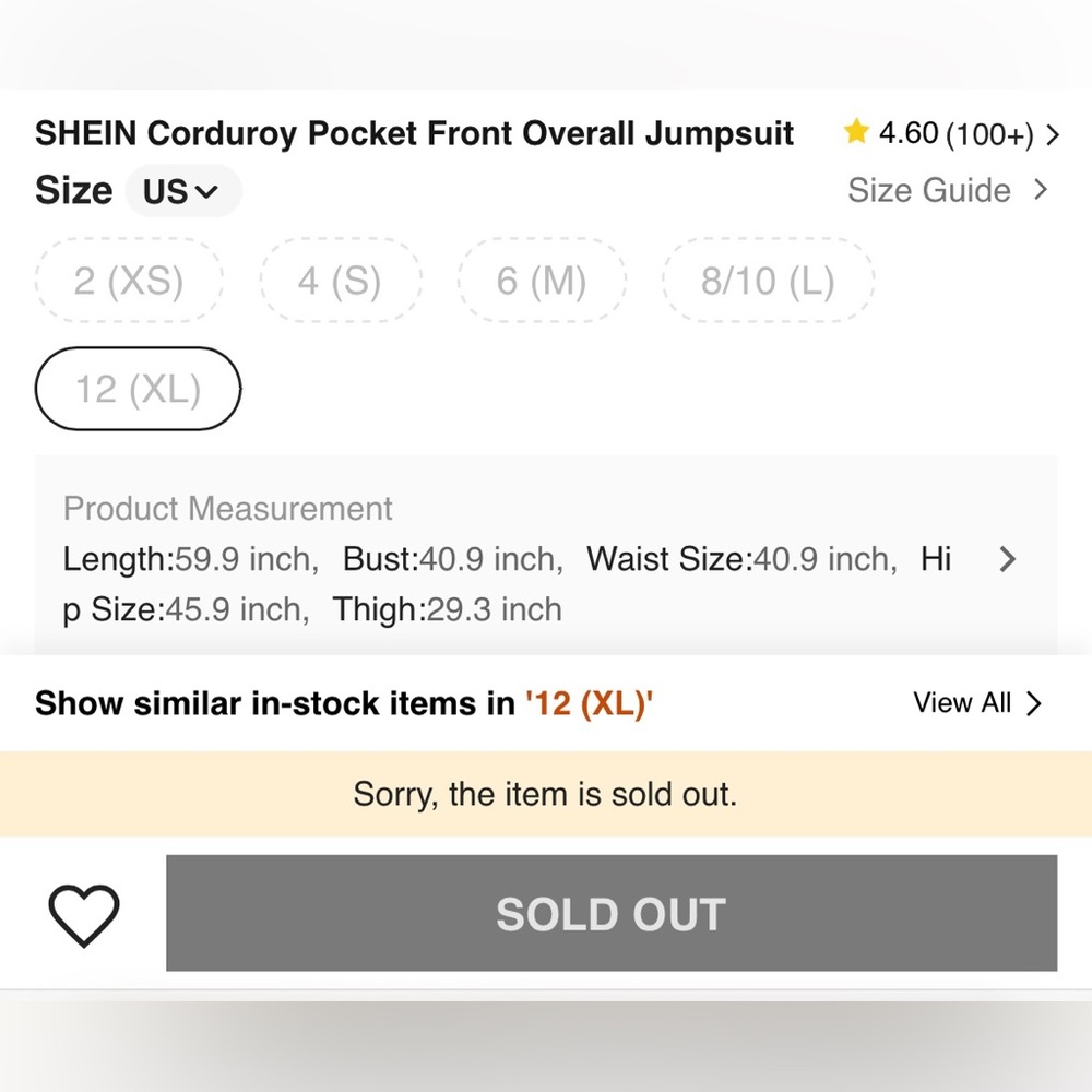 Shein corduroy pocket front Overall Jumpsuit 🌺 - Picture 5 of 6